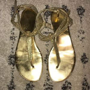 michael kors gold sparkly sandals